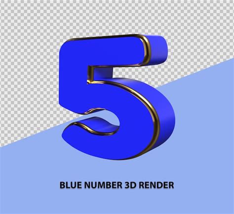 Premium Psd Blue Number 3d Render