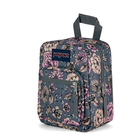 Jansport Lunch Bag Big Break Boho Floral Graphite Grey Lunch Cooler