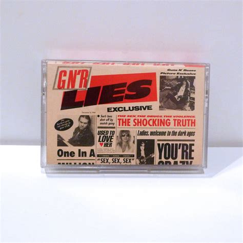 Guns N Roses Cassette Tape Gn R Lies 1988 Vintage Axl Rose Etsy