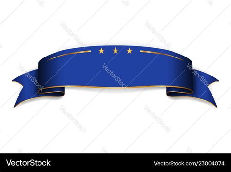 Blue Ribbon Banner Satin Blank Design Label Vector Image