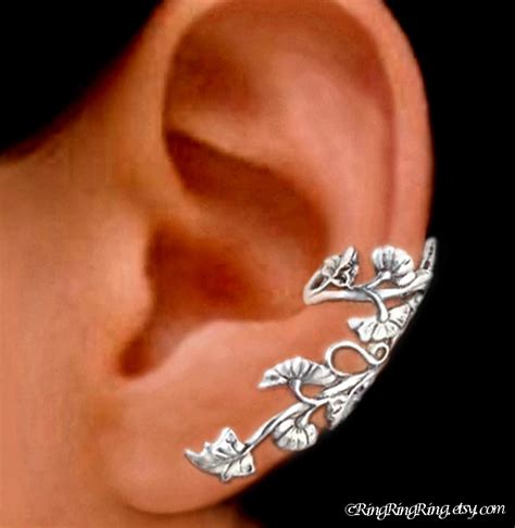 Regular price $49.99 usd sale price $29.99 tragus ear cartilage triple forward helix earring jewelry jewellery piercing stud barbell 16g 16. 925. Art Nouveau Stream - Sterling Silver ear cuff earring ...