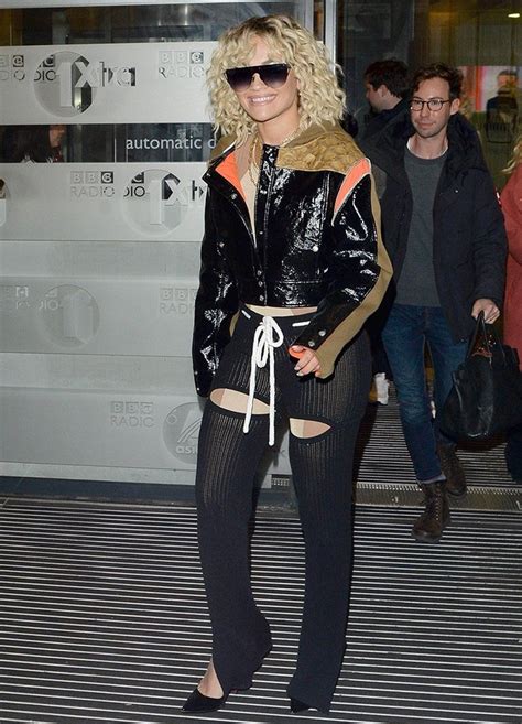 Rita Ora Promotes How To Be Lonely In Cutout Rib Knit Pants