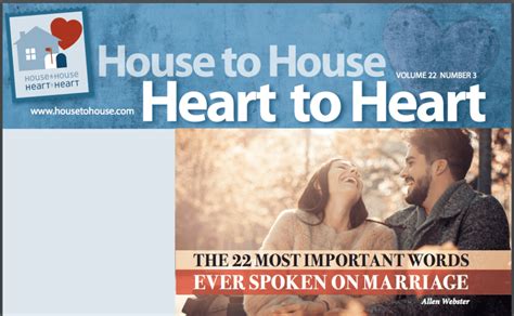 House To House Heart To Heart To Publish Monthly Brotherhood News
