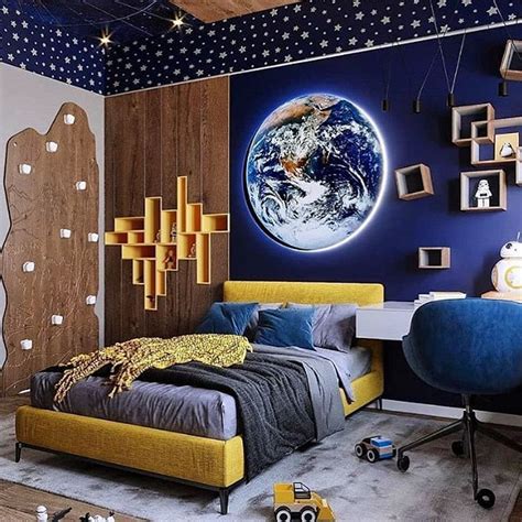17 Galaxy Space Themed Bedroom Design Dhomish