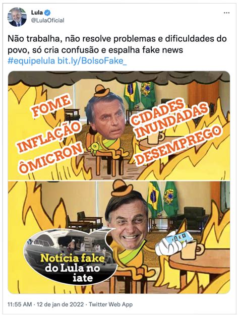 Lula Posta Meme Para Criticar Fake News De Bolsonaro