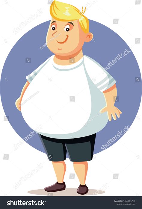 Vektor Stok Plus Size Overweight Man Vector Cartoon Tanpa Royalti