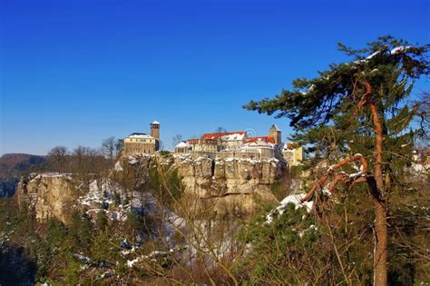 The Castle Hohnstein In Winter Stock Image Image Of White Castle