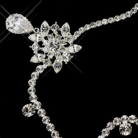 silver clear round rhinestone kim kardashian inspired floral bridal headband headpiece