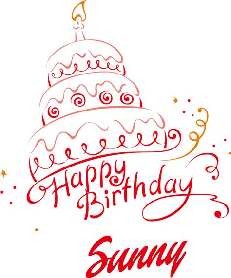 Download Sunny Happy Birthday Vector Cake Name Png Names Happy