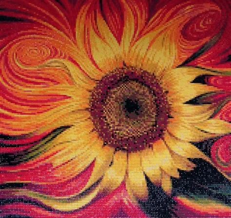 Burning Sunflower From Artibalta Diamond Painting Kits Casa Cenina