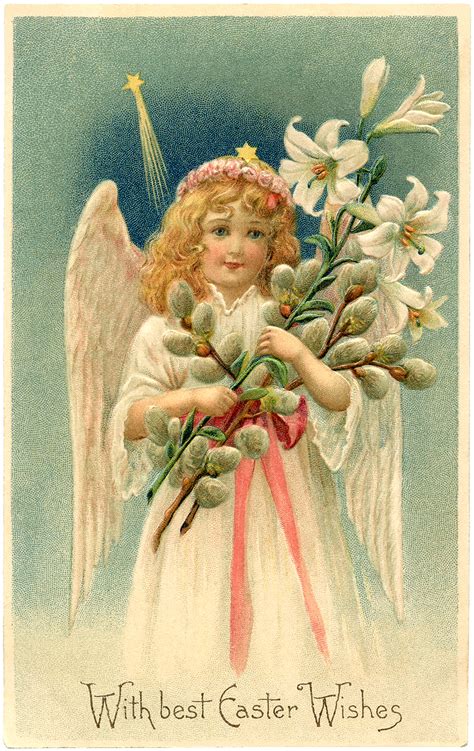 Vintage Easter Angel Image The Graphics Fairy