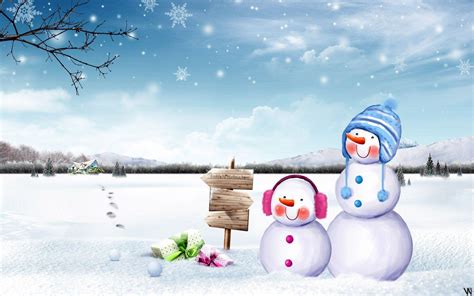 63 Winter Snowman Wallpaper
