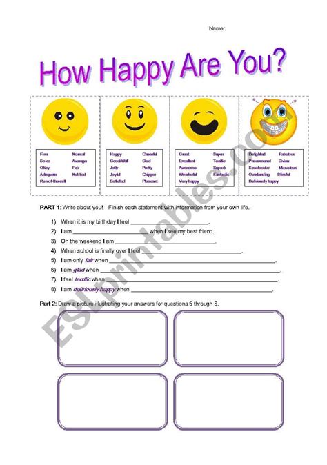 How Happy Are You Esl Worksheet By Piccoloso