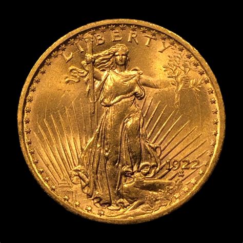 1922 20 Saint Gaudens Double Eagle Gold Coin Pristine Auction