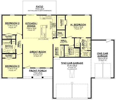 Ranch Style House Plan 3 Beds 2 Baths 1498 Sqft Plan 430 297