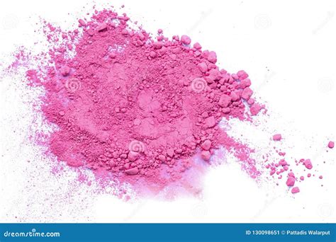 Pink Color Dust Particles Splattered On White Background Stock Image