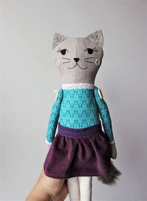 Cat Plush • Handmade Cloth Doll • Art Doll Kitty • One Of A Kind