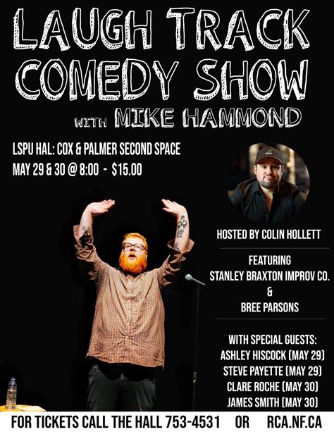 Resource Centre For The Arts Laugh Track Comedy Show With Mike Hammond