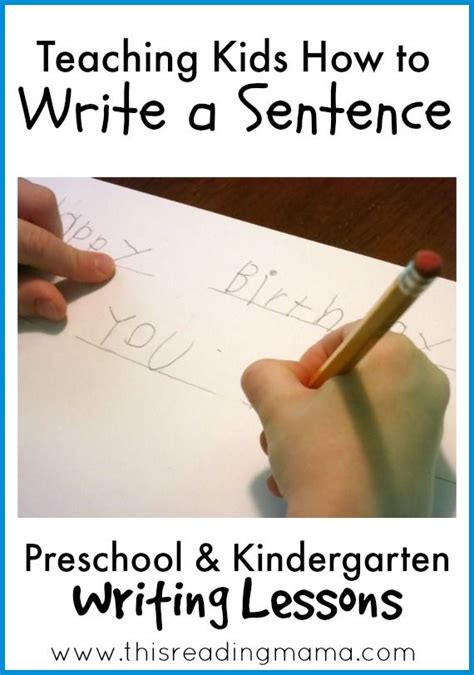 Teaching Kids How To Write A Sentence Artofit