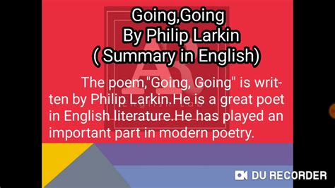 Goinggoing By Philip Larkin Summary In English Ar English Lab