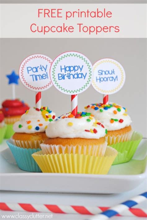 Find our recipes, fun printable, and. Free printable Birthday Cupcake Toppers - Classy Clutter ...