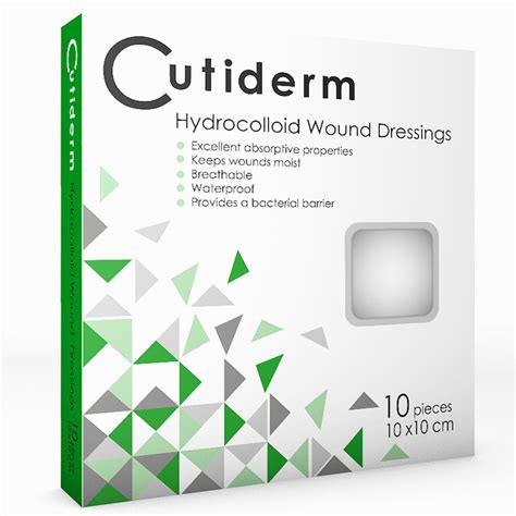 Cutiderm Sterile Hydrocolloid Adhesive Wound Dressing 10cm X 10cm Pack