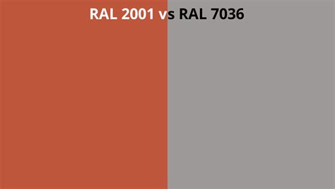 RAL 2001 Vs 7036 RAL Colour Chart UK