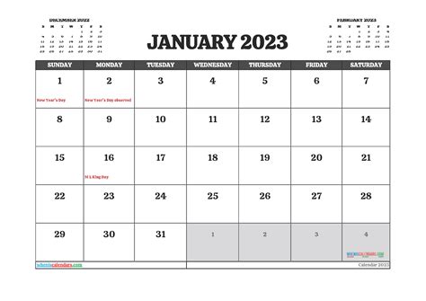 2023 Calendar Templates And Images 2023 Year Calendar Yearly