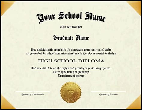 Personalized High School Diploma For Homeschools With Padded Diploma