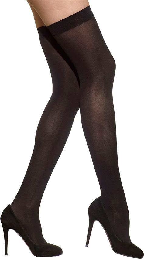 buy wisegirls women nylon hold up stockings wstbandblack black free size at