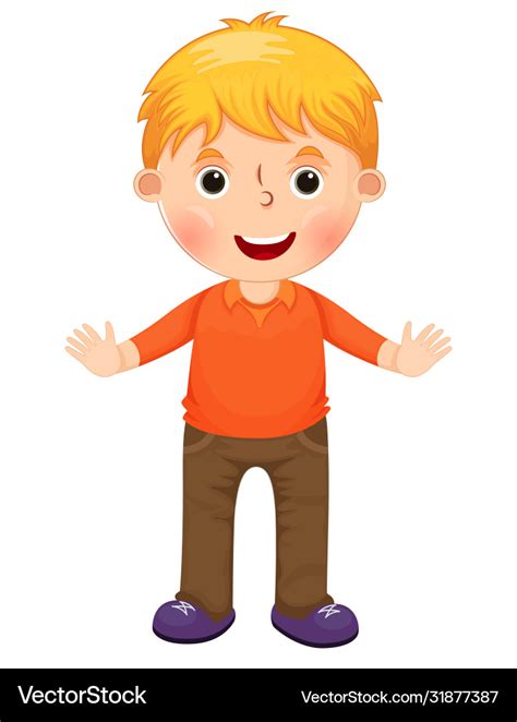 Cute Cartoon Little Boy Character Royalty Free Vector Image