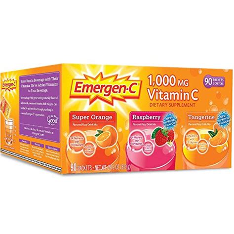 Powders offer more doses per dollar, but you have to mix it in. Emergen-C 1,000 mg Vitamin C Dietary Supplement Drink ...