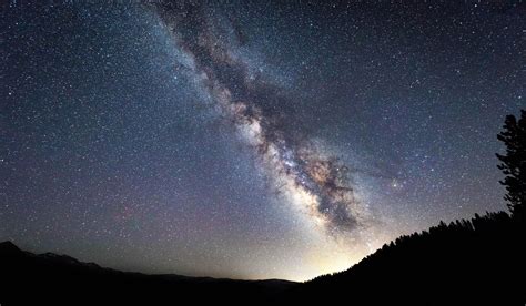 Wallpaper Night Starry Sky Milky Way Dark Landscape Hd Widescreen