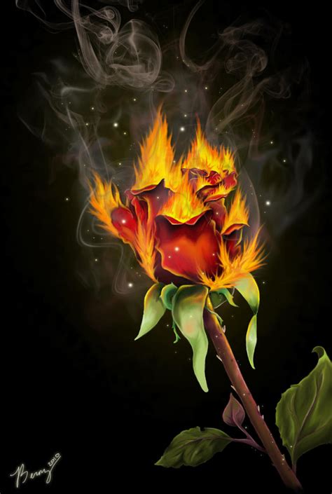 Fire Rose By Tygereyez On Deviantart