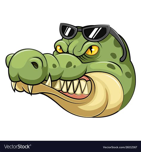 Head An Crocodile Cartoon Royalty Free Vector Image