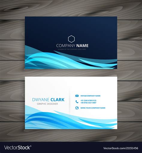 Abstract Blue Business Card Template Royalty Free Vector