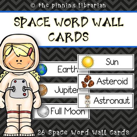 Free Space Word Wall Cards Space Preschool Space Words Space