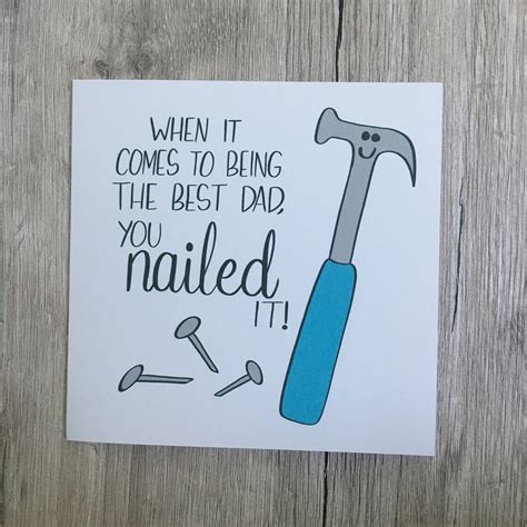 Funny Card Pun Card Father S Day Card You Nailed Etsy Uk
