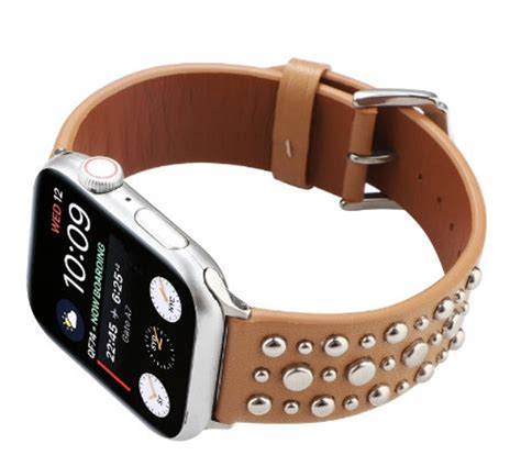 Apple Watch Band Leather Rivets Sport Strap 38mm40mm Etsy
