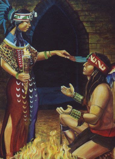 tlazolteotl the goddess blessing her priest aztec culture aztec warrior aztec art