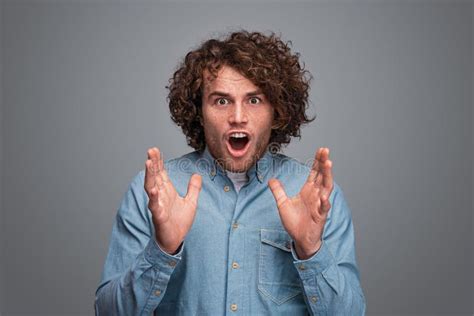 Shocked Man Gesturing With Hands Stock Image Image Of Contemporary