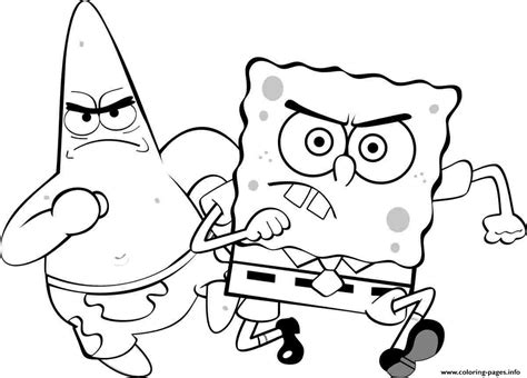 Simple spongebob coloring page to print and color for free. Spongebob Squarepants Patrick Angry Coloring Pages Printable
