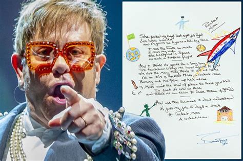 Elton Johns Rocket Man Set To Soar As Handwritten Lyrics Go Up For