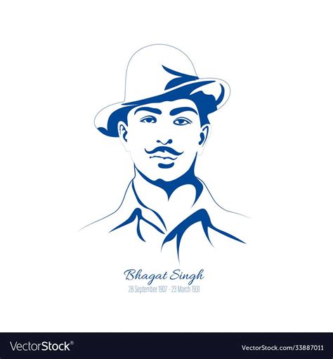 Indian Sikh Freedom Fighter Bhagat Singh Vector Image On Vectorstock