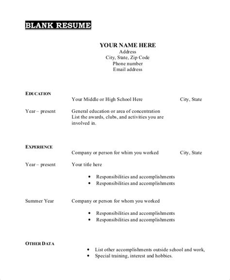Most of those blank cv resume templates are in microsoft word and pdf formats. Free Printable Resume Template | room surf.com