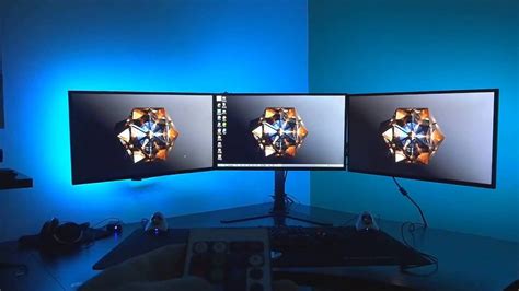Gaming Setup With New Led Light Strip On The Back Youtube