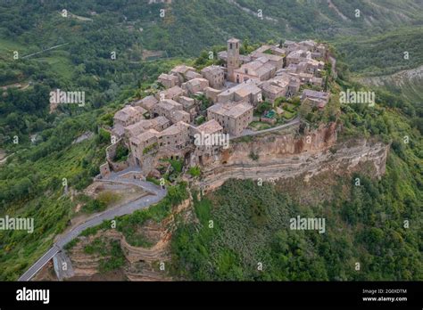 Aerial View Of Civita Di Bagnoregio At Sunrise Viterbo District Lazio