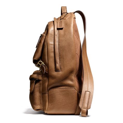 Lyst Coach Bleecker Backpack In Pebbled Leather In Brown For Men