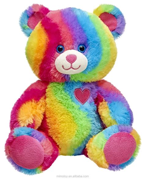 Amazon Hot Sales Stuffed Animal Kids Plush Rainbow Teddy Bear Soft Toy