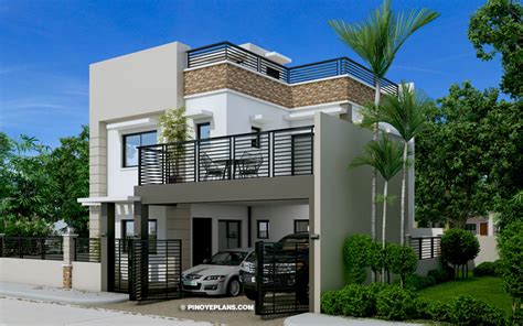 Modern flat roof house plans pinoy house designs pinoy. 2 Storey House Design With Roof Deck In Philippines ...